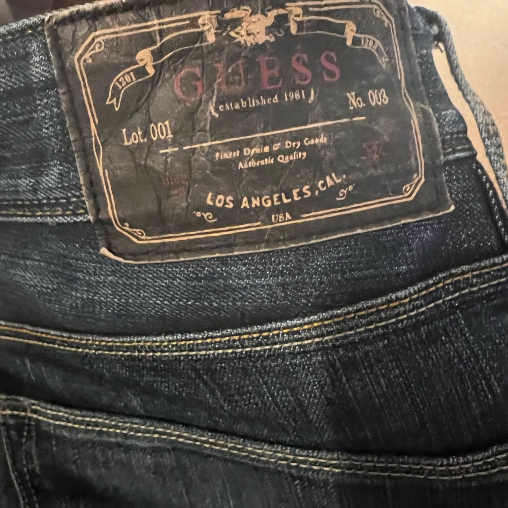 Guess Men’s Dark Blue Denim Slim Straight Jeans